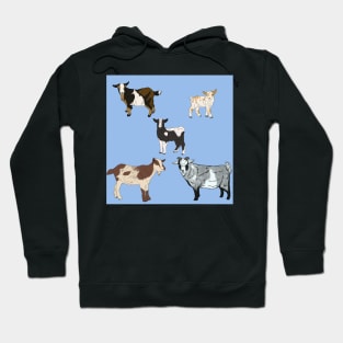 Blue Nigerian Dwarf Goats Pattern Hoodie